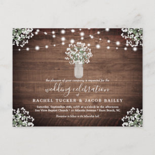 Rustic String Ljus Mason Burk budget Bröllop Vykort