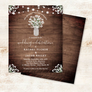 Rustic String Ljus Mason Burk budget Bröllop Vykort