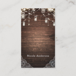 Rustic String Ljus Mason Burk Snöre Land Glam Visitkort