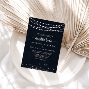 Rustic String Ljus Nuestra Boda Bröllop Inbjudningar