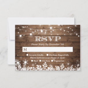 Rustic String Ljus Snöflingor Winter OSA Kort