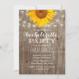 Rustic String Ljus Solros Bachelorette Party Inbjudningar