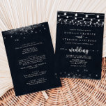 Rustic String Ljus Stars Front & Back Bröllop Inbjudningar<br><div class="desc">Den här rustiska strängen ljus stjärnor för fram- och bakbröllopsinbjudan är perfekt för ett elegant bröllop. Utformningen har en vacker handmålad ljus med fantastiska stjärnor. Spara papper genom att på baksidan av inbjudan ange mer information i stället för på ett separat visitkort.</div>