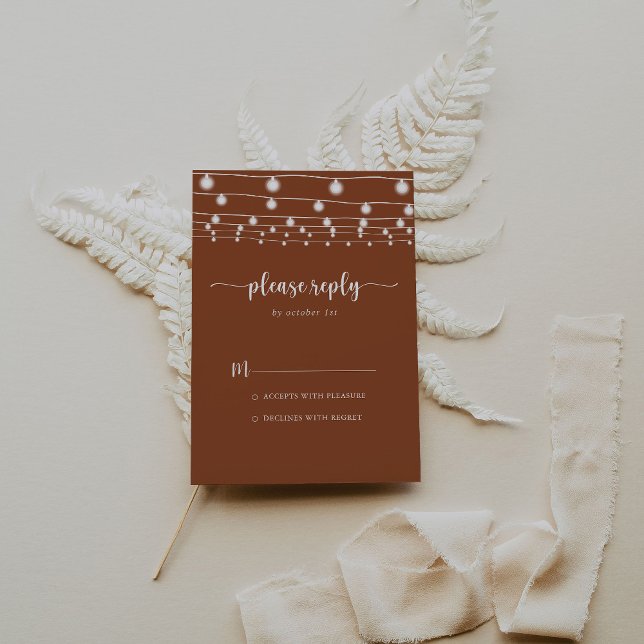 Rustic String Ljus Terracotta Calligraphy OSA Kort (Skapare uppladdad)