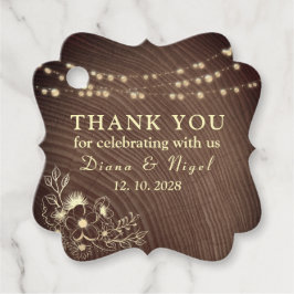 Rustic String Ljus Wedding Favor-Märkre Gåvor Etiketter