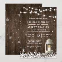 Rustic String Ljus White Lantern Winter Wedding