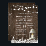 Rustic String Ljus White Lantern Winter Wedding Inbjudningar<br><div class="desc">Skapa din inbjudan till perfekt med de här fördesignade mallarna. Du kan enkelt anpassa den så att den blir unik. Om du vill göra ytterligare anpassningar klickar du på länken "anpassa ytterligare" och användor vår verktyg som är enkel att använda för att ändra mallen. Om du föredrar Avsluta /projektionsyta för...</div>