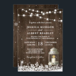 Rustic String Ljus White Lantern Winter Wedding Inbjudningar<br><div class="desc">Skapa din inbjudan till perfekt med de här fördesignade mallarna. Du kan enkelt anpassa den så att den blir unik. Om du vill göra ytterligare anpassningar klickar du på länken "anpassa ytterligare" och användor vår verktyg som är enkel att använda för att ändra mallen. Om du föredrar Avsluta /projektionsyta för...</div>