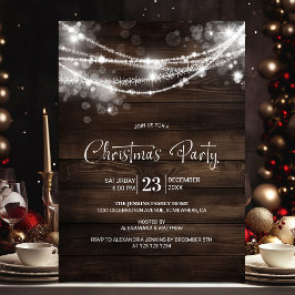 Rustic String Ljus Wood jul Party Inbjudningar