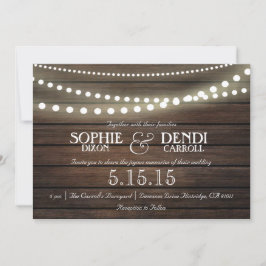 Rustic String of Ljus bröllopsinbjudan Inbjudningar