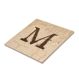 Rustic Struktur Land bonhouse Beige Monogrammed Kakelplatta