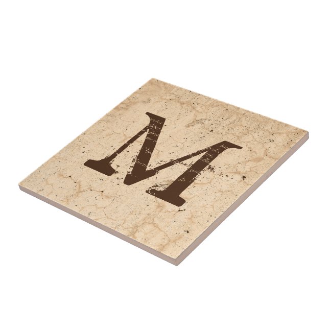 Rustic Struktur Land bonhouse Beige Monogrammed Kakelplatta (Sidan)