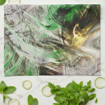 Rustic struktur under flytande grönt och gult bläc