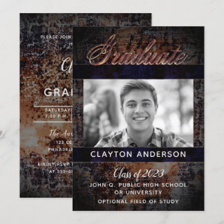 Rustic Student Photo Announcement | PARTY Inbjudningar