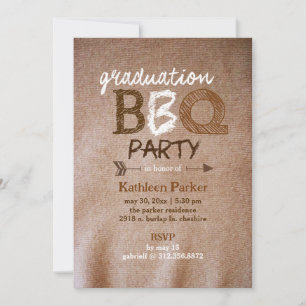 Rustic Studenten BBQ Party Inbjudningar