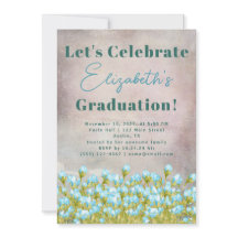 Rustic Studenten Blue Watercolor Flowers