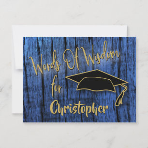 Rustic Studenten Ord of Wisdom/Advice for Grads Rådkort