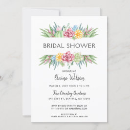 Rustic Succulent Cactus Ro Blommigt Möhippa Inbjudningar