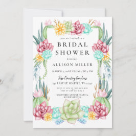 Rustic Succulent Cactus Ro Blommigt Möhippa Inbjudningar