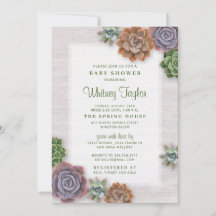 Rustic Succulents Baby Shower