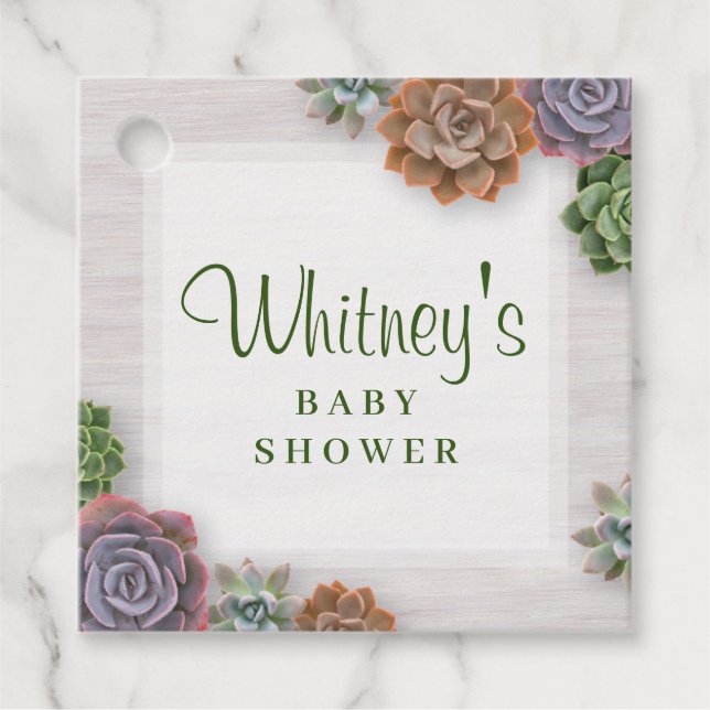 Rustic Succulents Gåvor Etiketter (Framsida)