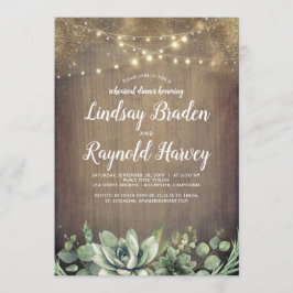 Rustic Succulents Greenery Rehearsal Dinner Inbjudningar