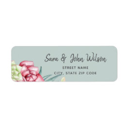 Rustic Succuls Ro Blommigt Bröllop Returadress Etikett