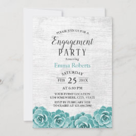 Rustic Succult Blommigt Barn Wood Förlovningsfest Inbjudningar