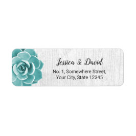 Rustic Succult Blommigt Elegant Barn Wood Returadress Etikett