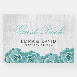 Rustic Succult Blommigt Elegant Vår bröllop Gästböcker