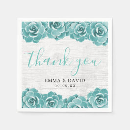 Rustic Succult Blommigt Elegant Vår bröllop Pappersservett