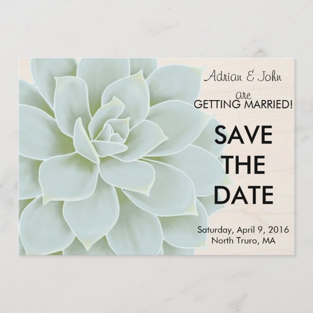 Rustic Succult Save the Date Spara Datumet (Framsida)