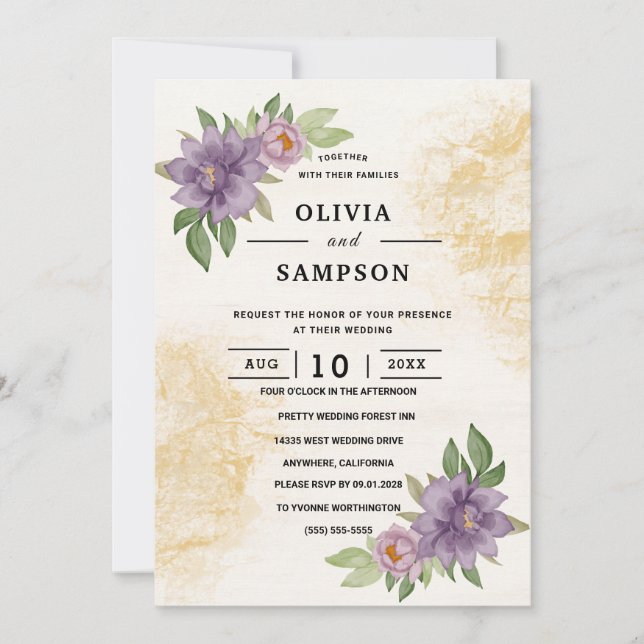 Rustic Summer aesthetic Wildflower Wedding Inbjudningar (Framsida)
