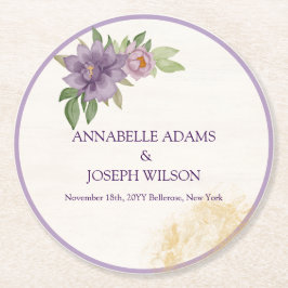 Rustic Summer aesthetic Wildflower Wedding Underlägg Papper Rund