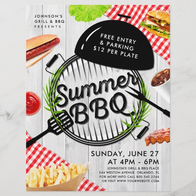 Rustic Summer BBQ Grill Annons Event Flyer (Framsidan)