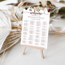 Rustic Summer Blommigt Alfabetical Seating Chart Poster