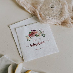Rustic Summer Blommigt Baby Shower Napkins Pappersservett