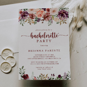 Rustic Summer Blommigt Bachelorette Party Inbjudningar