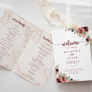 Rustic Summer Blommigt-Bröllopsprogrammet Program