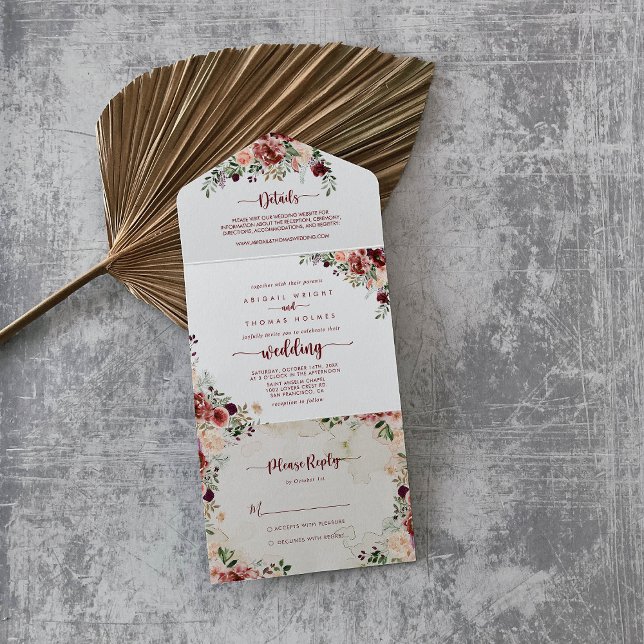 Rustic Summer Blommigt Calligraphy Bröllop (Skapare uppladdad)