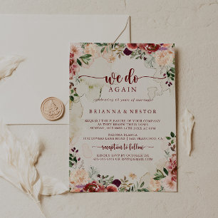 Rustic Summer Blommigt Vi gör om Vow Renewal Inbjudningar
