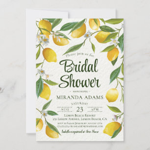 Rustic Summer Boho Lemon Möhippa Inbjudningar