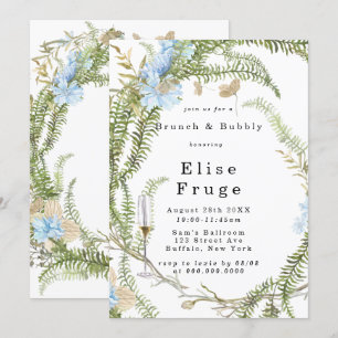 Rustic Summer Fern WandeBrunch & Bubly Invati Inbjudningar