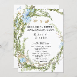 Rustic Summer Fern Wandesal Rehearsal Dinner Inves Inbjudningar
