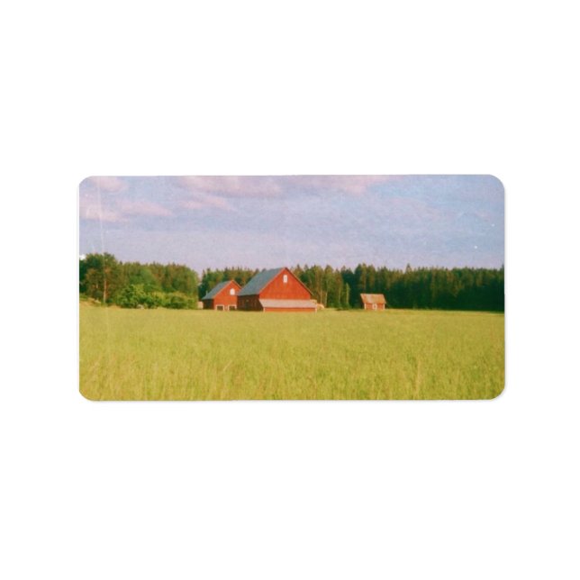 Rustic summer field, Helsingia, Sweden Adressetikett (Framsidan)