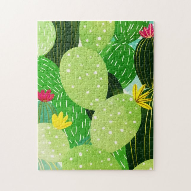 Rustic Summer Greenery Succulent Glitter Pussel (Vertikal)