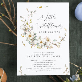 Rustic Summer Little WildblommGirl Baby Shower Inbjudningar