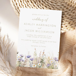 Rustic Summer Meadow Wildflower Wedding  Inbjudningar