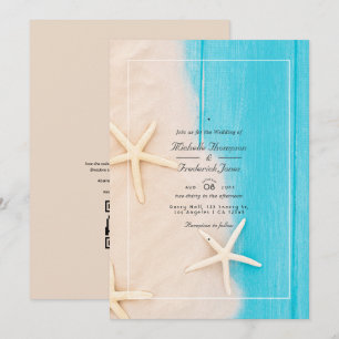 Rustic Summer QR Code OSA Beach Wedding Inbjudningar