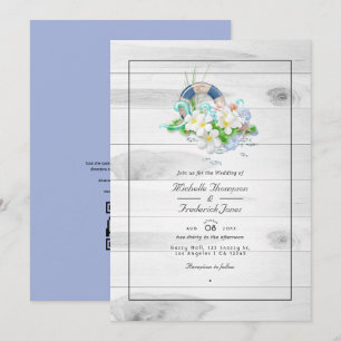 Rustic Summer QR Code OSA Beach Wedding Inbjudningar